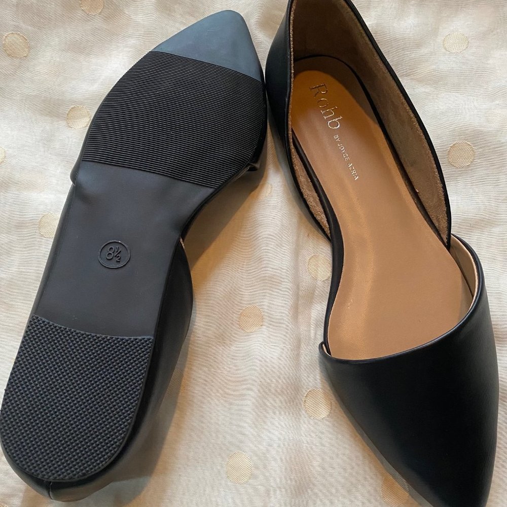 Rohb Provence Black Flats, Size 8.5